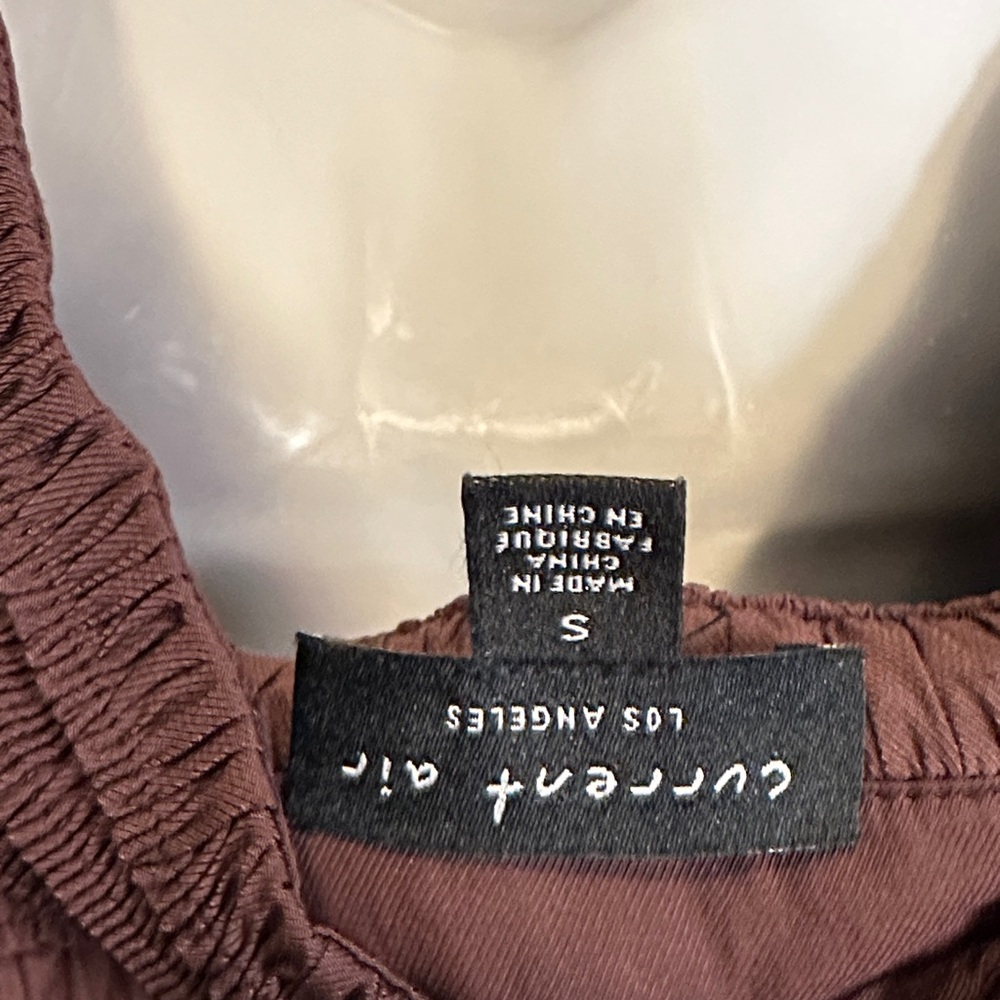 Current Air Deep Brown Gathered Blouse size small box 1 - Picture 9 of 9